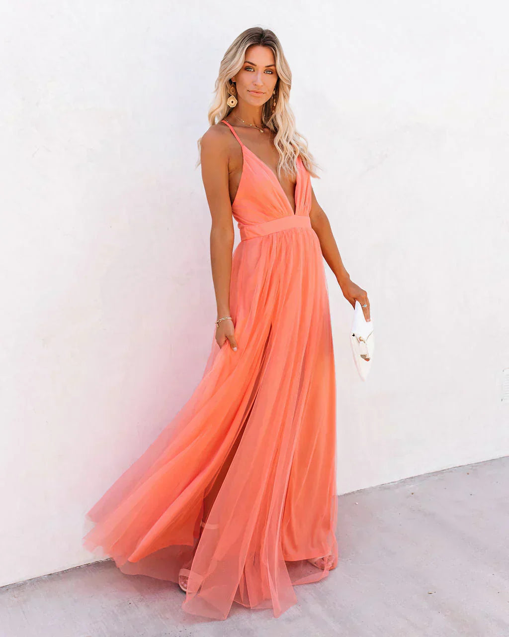 Lisa | Women's V-Neck A-Line Maxi Dress