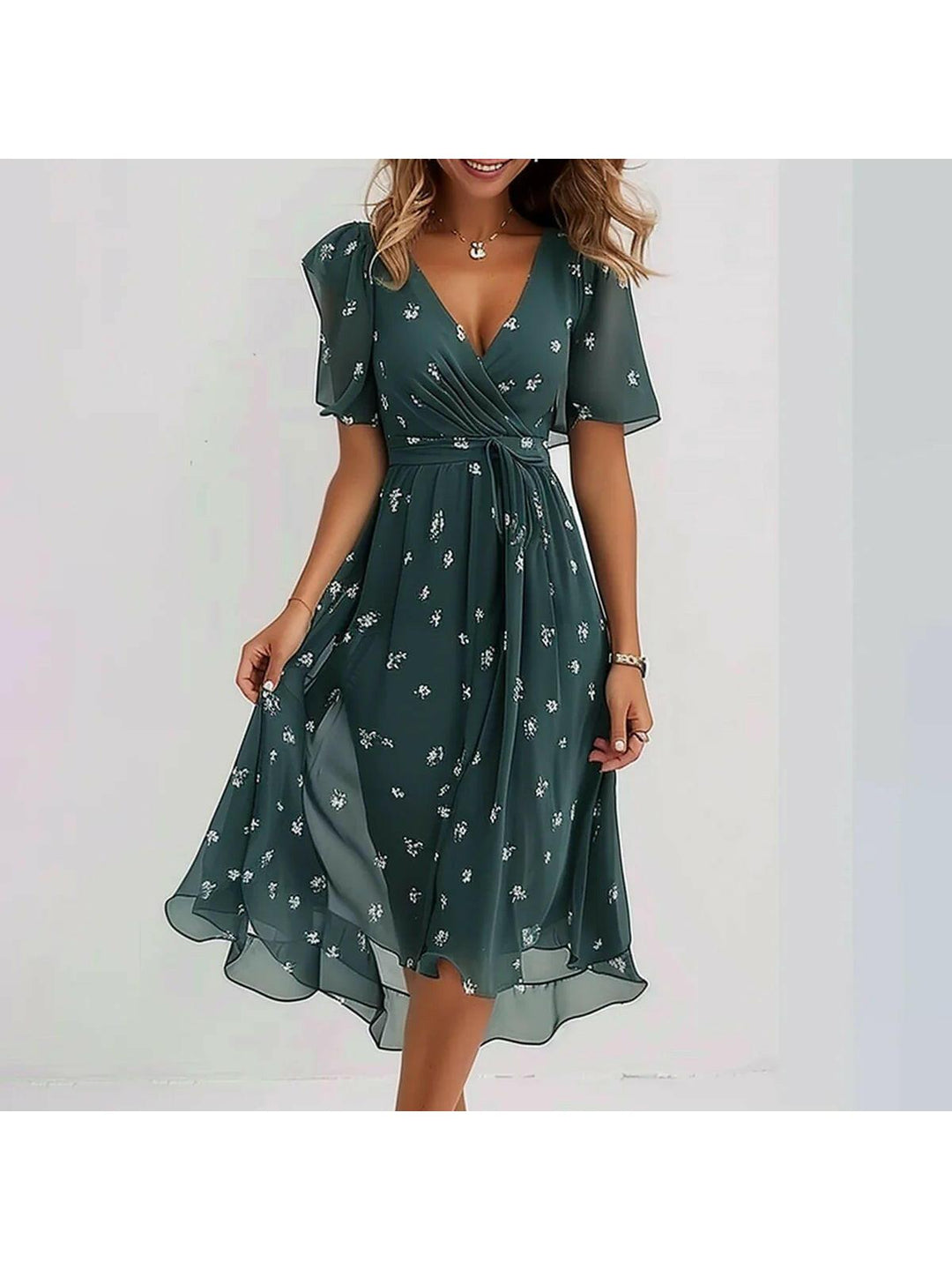 Liza - Vibrant Abstract Midi Dress