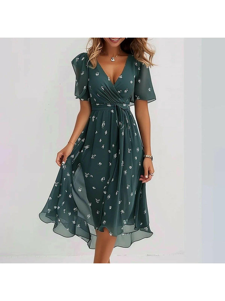 Liza - Vibrant Abstract Midi Dress
