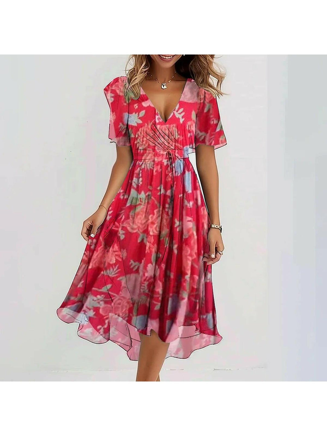 Liza - Vibrant Abstract Midi Dress