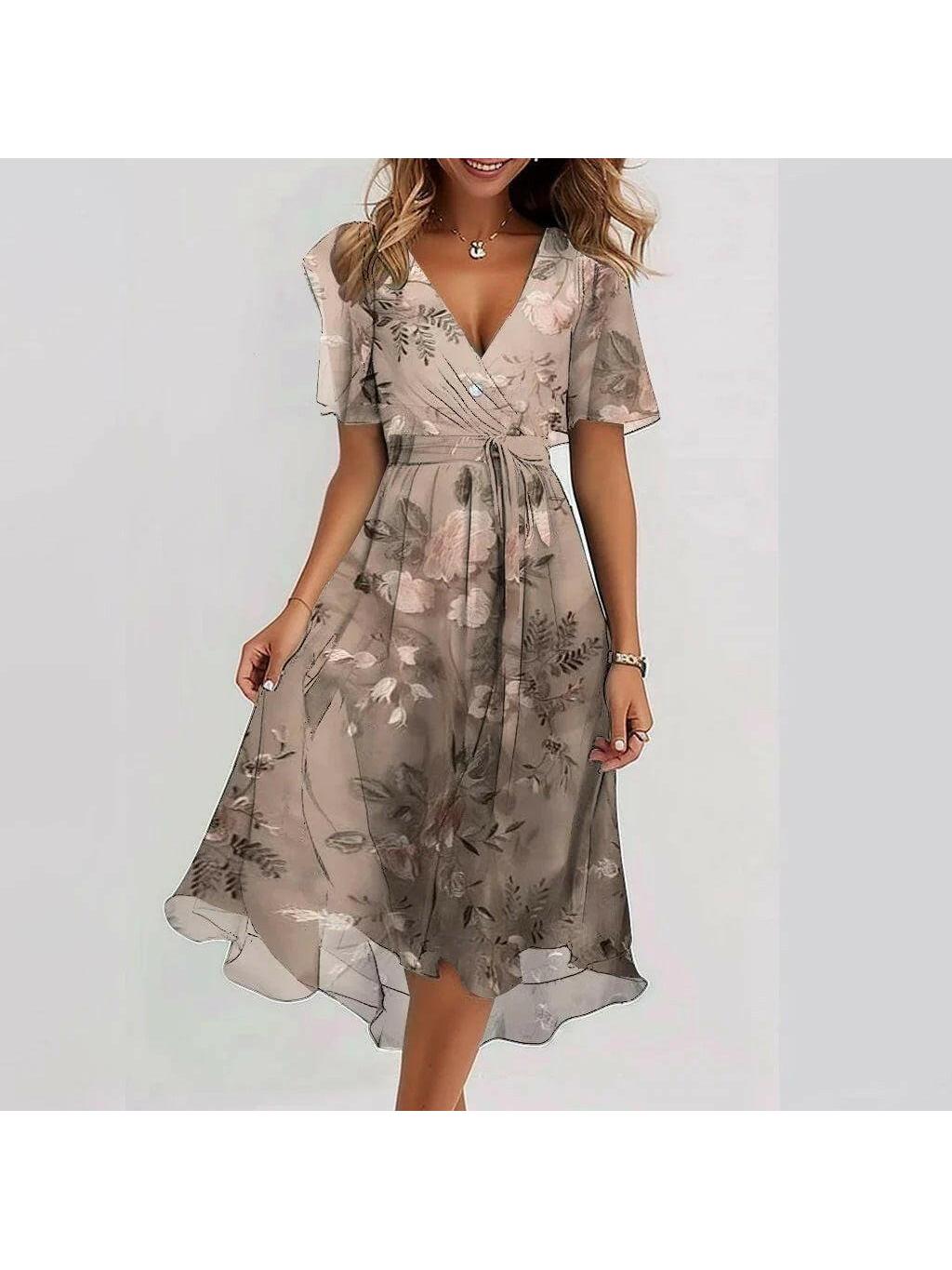 Liza - Vibrant Abstract Midi Dress