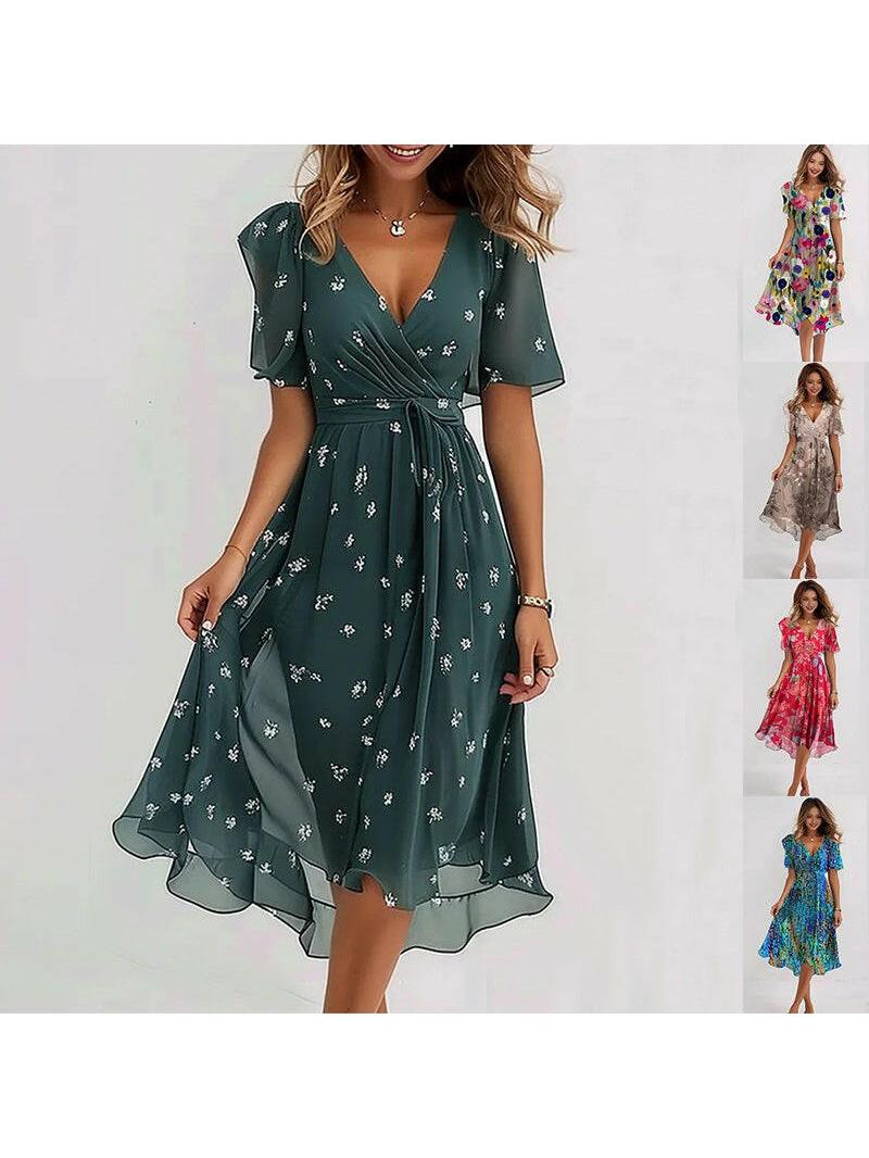Liza - Vibrant Abstract Midi Dress