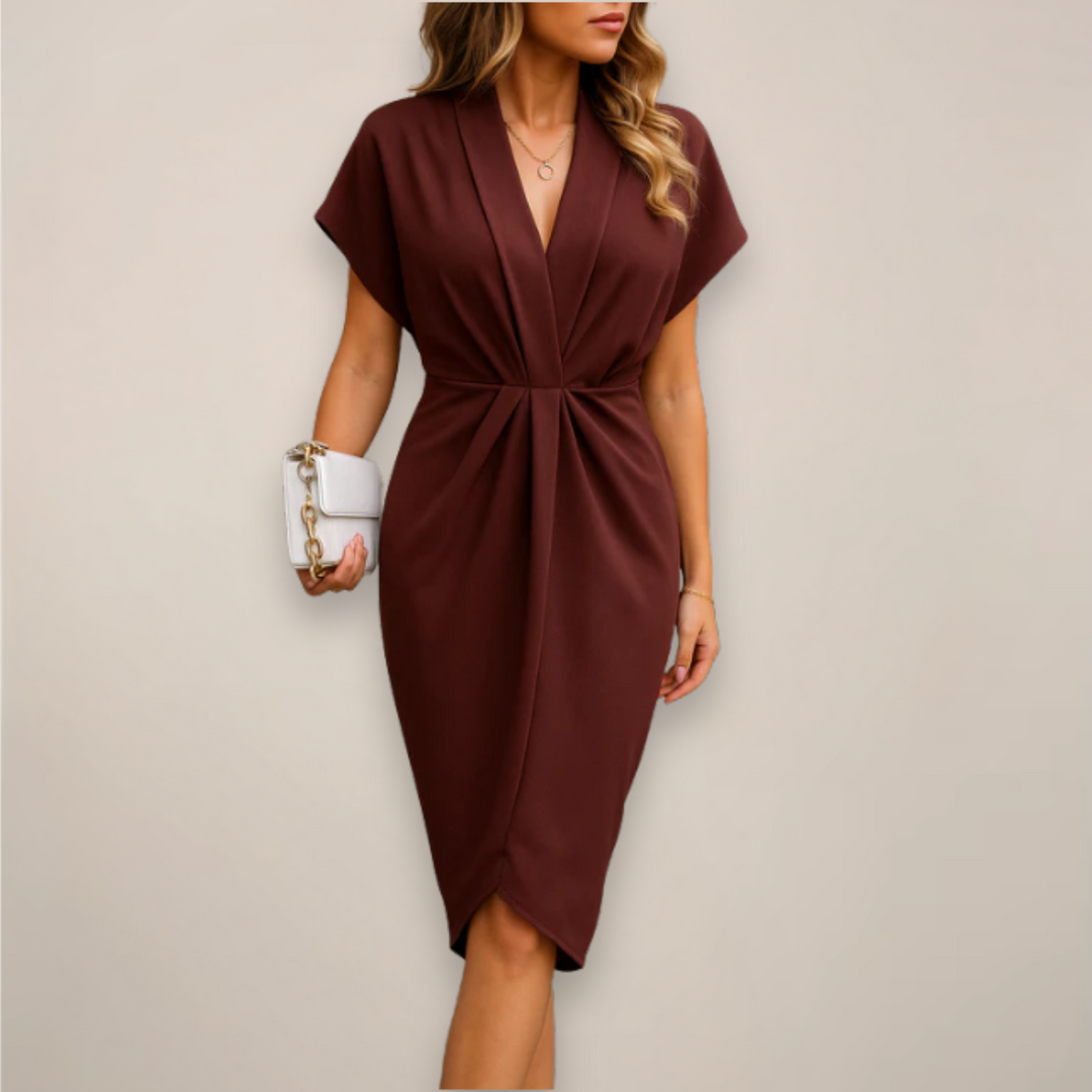 Lori | Women's V-Neck Midi Wrap Dress