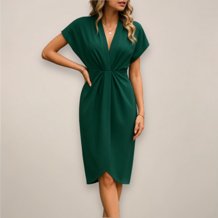Lori | Women's V-Neck Midi Wrap Dress