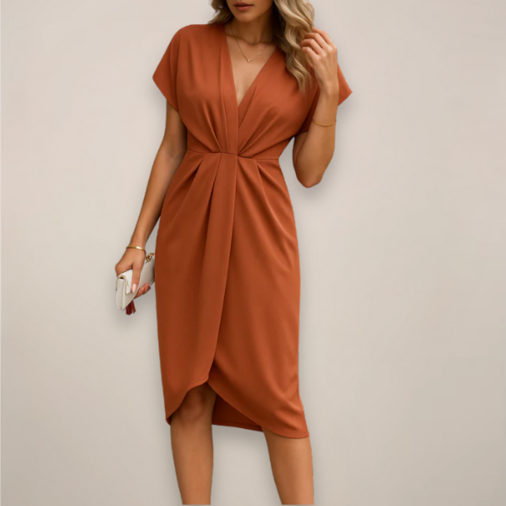 Lori | Women's V-Neck Midi Wrap Dress
