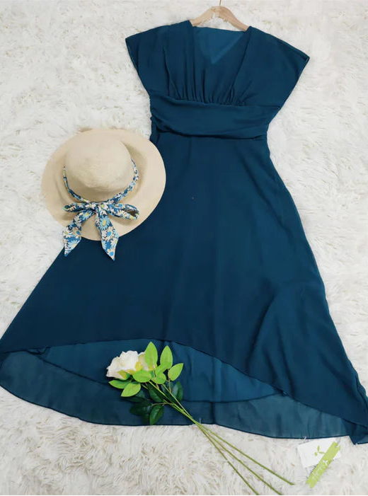 Mackenzie | Women's V-Neck A-Line Midi Dress