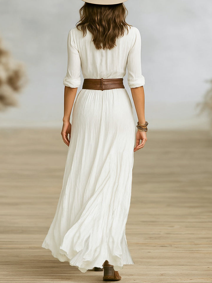 Marina | Women's Slit Shirt Maxi Dress