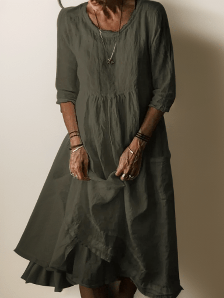 Marina | Women's Tiered A-Line Midi Dress