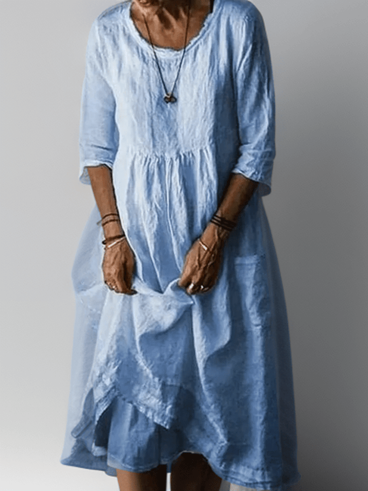 Marina | Women's Tiered A-Line Midi Dress