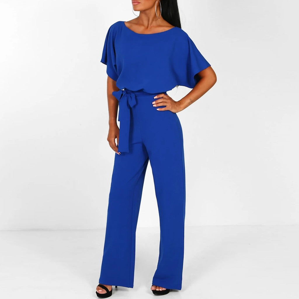 Mckenzie | Women's Wide Leg Belted Jumpsuit