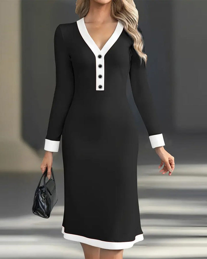 Miley | Women's V-Neck Midi Dress