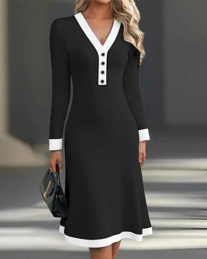 Miley | Women's V-Neck Midi Dress
