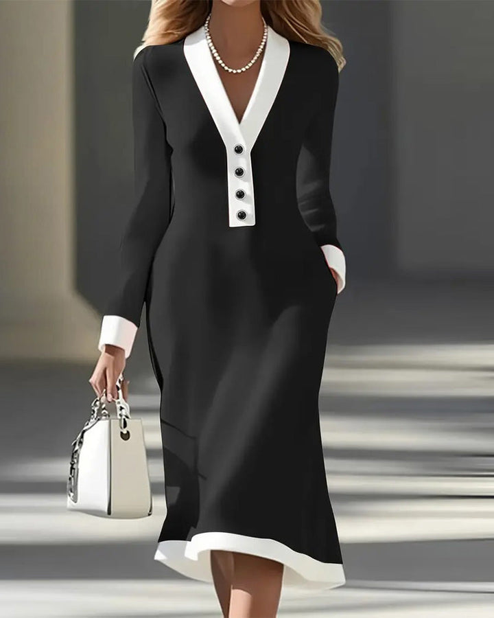 Miley | Women's V-Neck Midi Dress