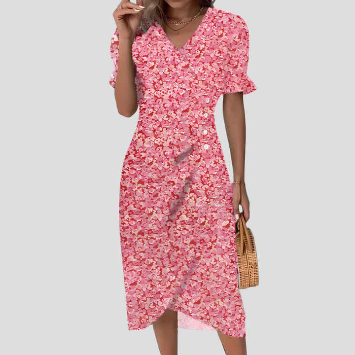 Nicolette | Women's V-Neck Wrap Midi Dress