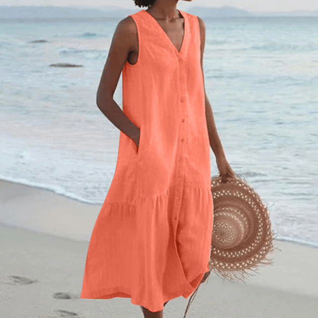 Nina | Women's Sleeveless Midi Dress