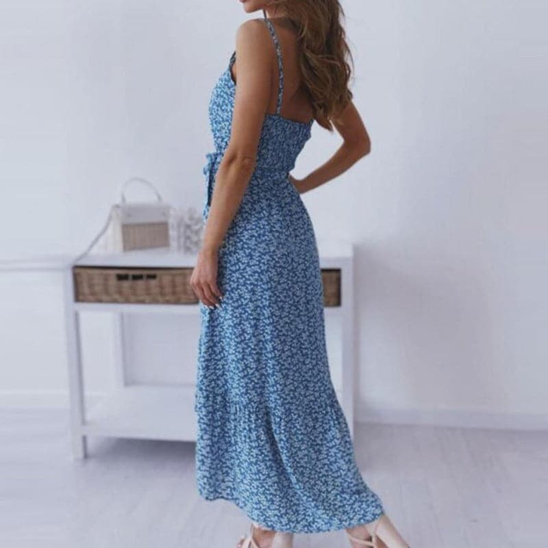 Norma | Women's Spaghetti Strap A-Line Midi Dress