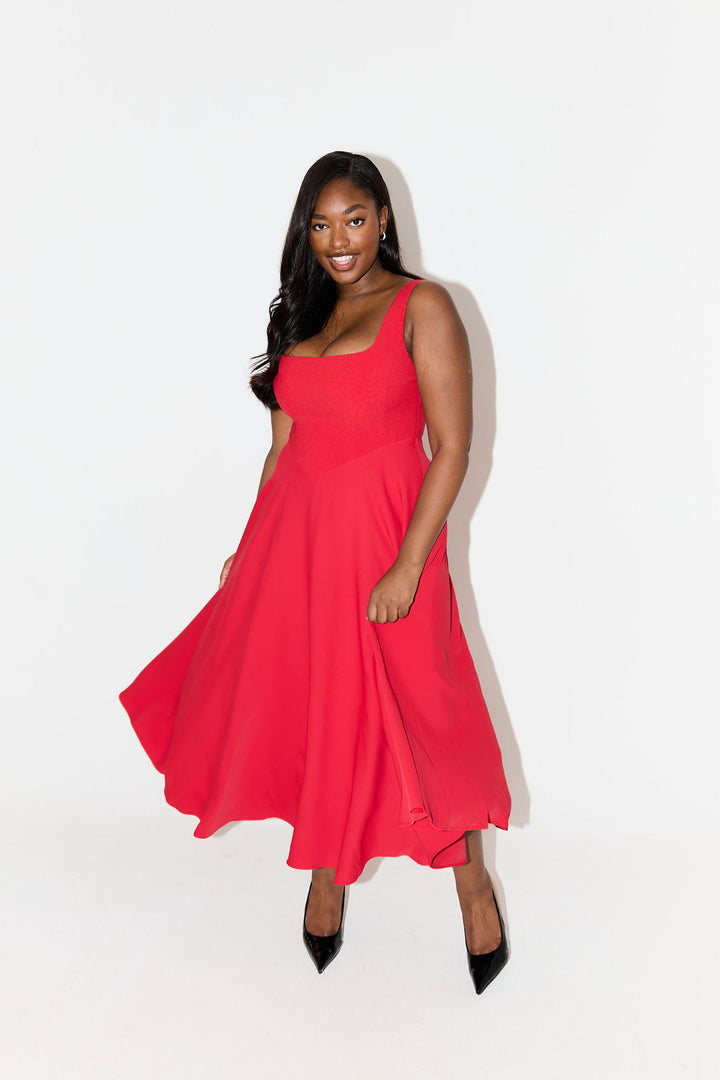 Women's Dress | Square Neck Sleeveless Midi