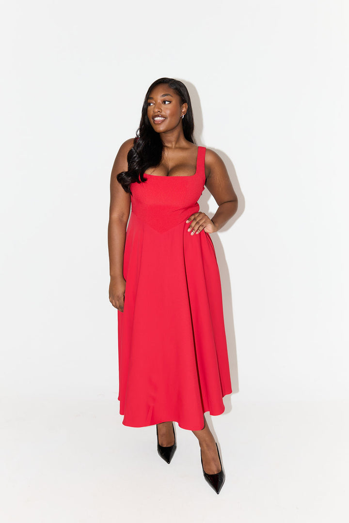 Women's Dress | Square Neck Sleeveless Midi