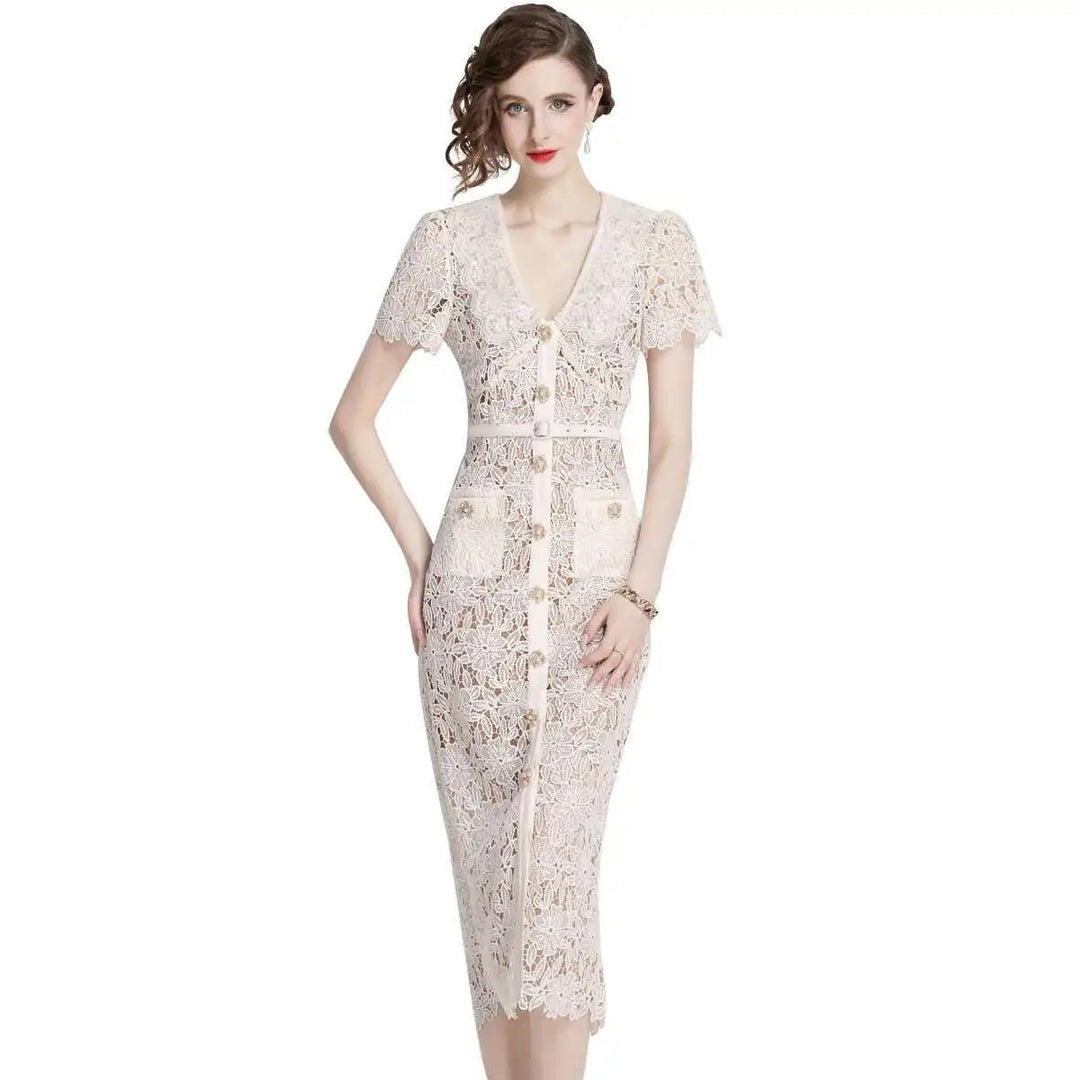 Olive | Women's Lace Midi Dress