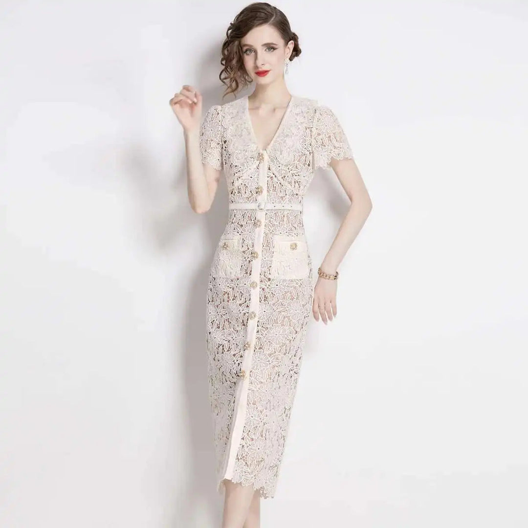 Olive | Women's Lace Midi Dress