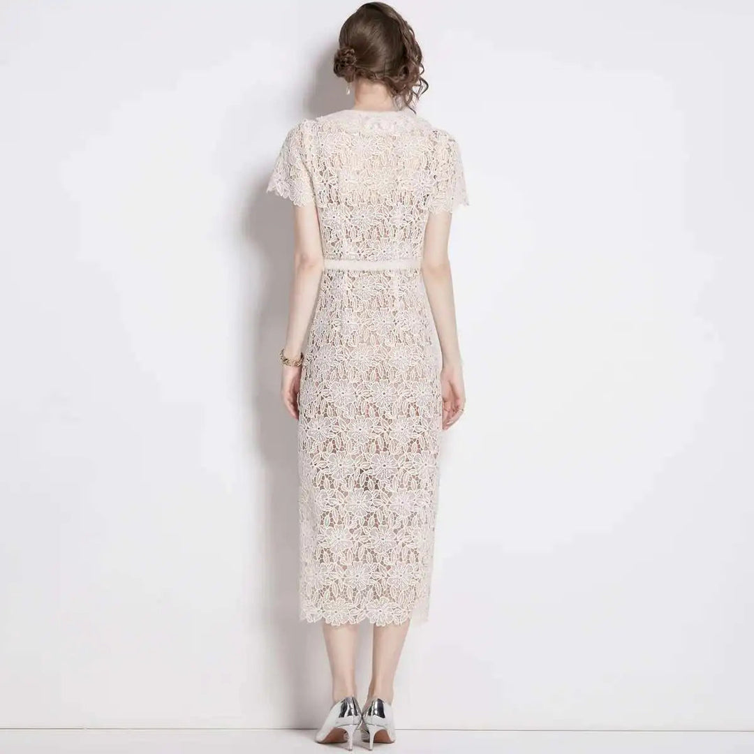 Olive | Women's Lace Midi Dress