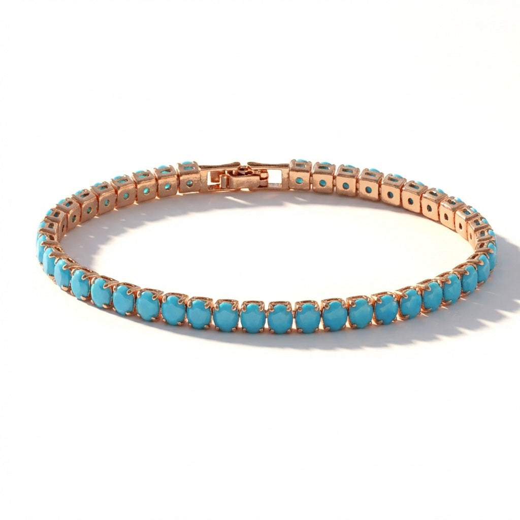 Elegant Gold Turquoise Chain Bracelet
