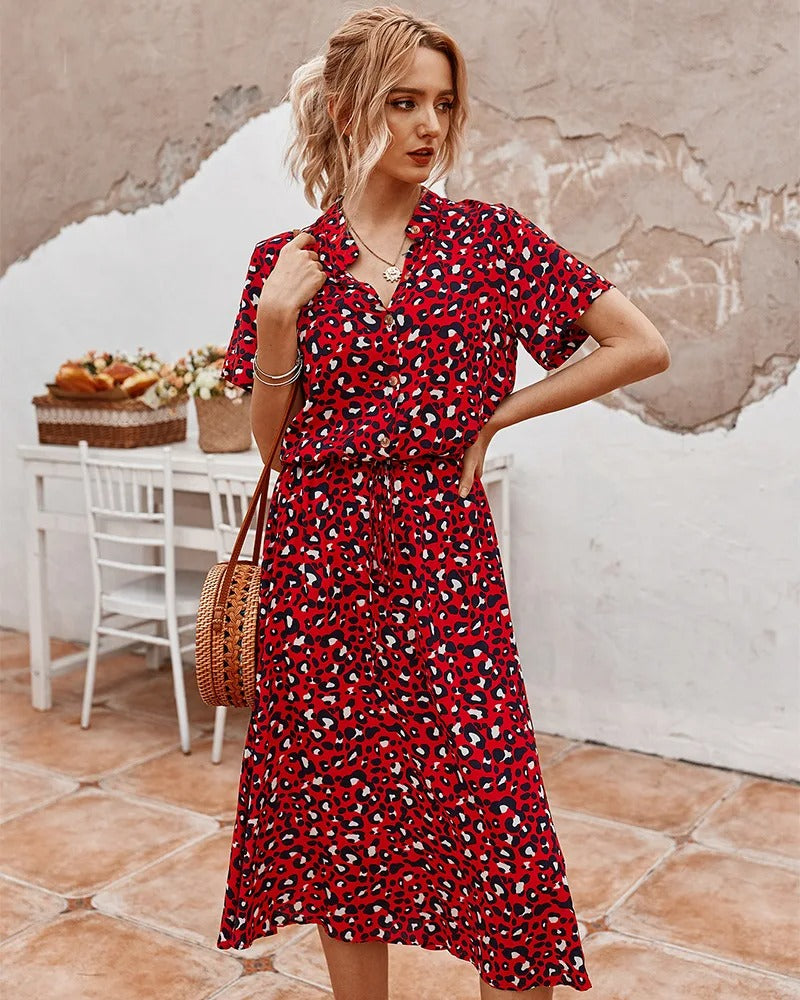 Women’s Summer Dress | Animal Print Midi