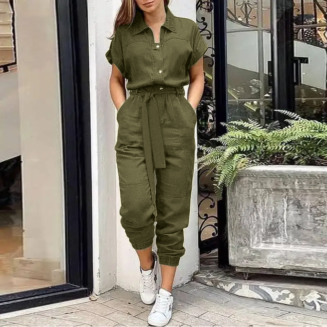 Patricia | Women's Belted Jogger Jumpsuit