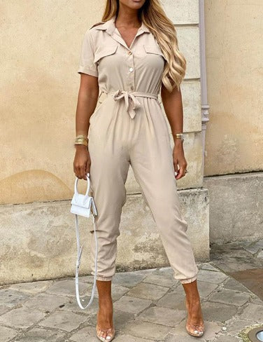 Patricia | Women's Belted Jogger Jumpsuit