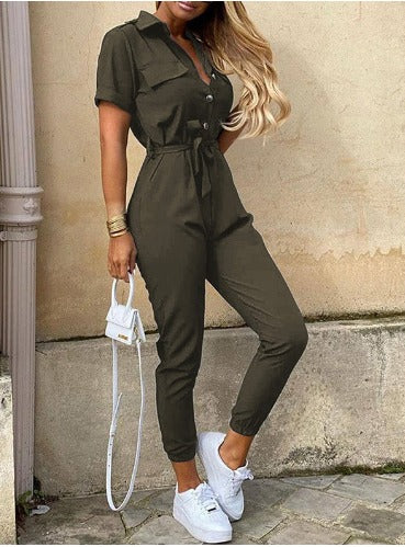 Patricia | Women's Belted Jogger Jumpsuit