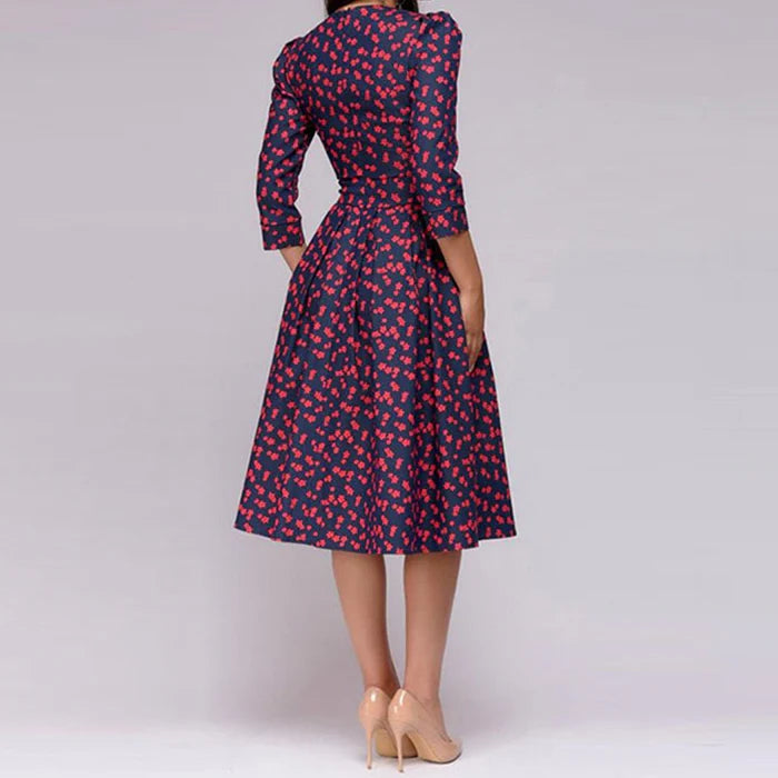 Patricia | Women's Dress with Pockets A-Line Midi Dress