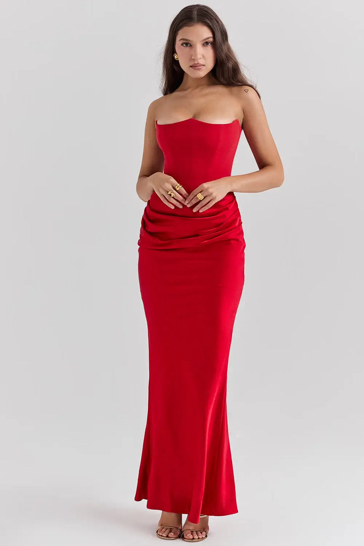 Piper | Women's Strapless Bodycon Midi Dress