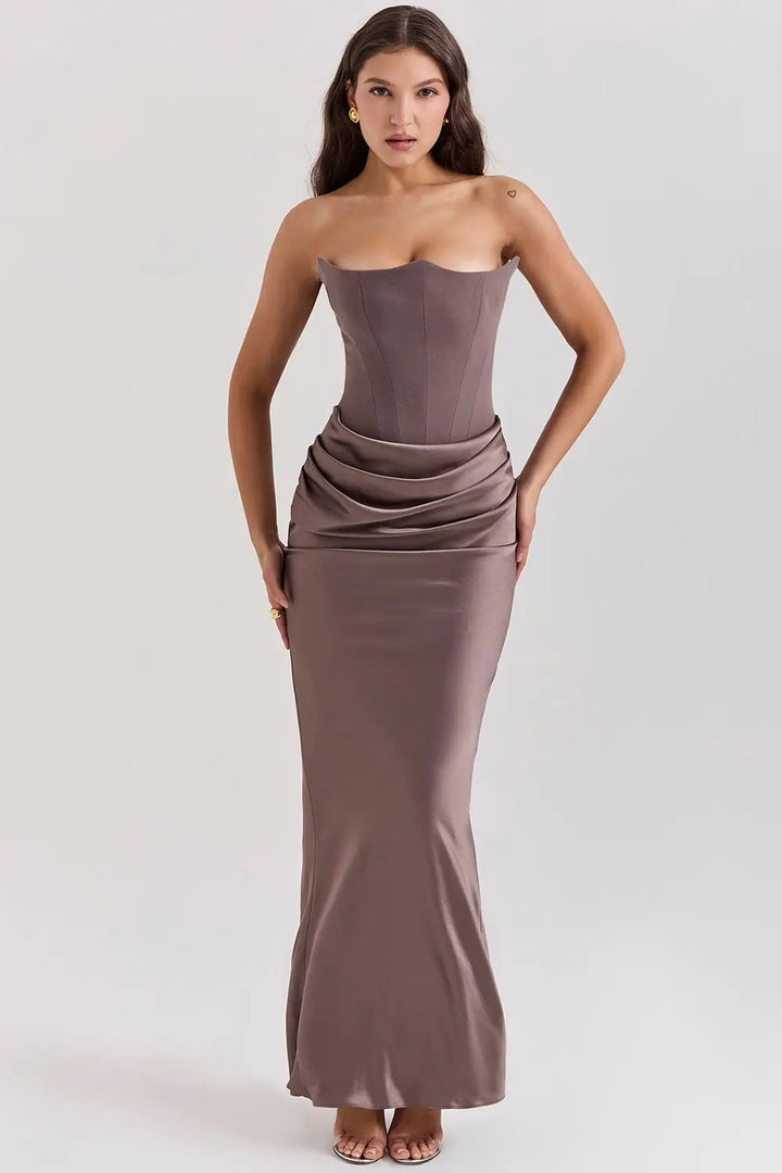 Piper | Women's Strapless Bodycon Midi Dress