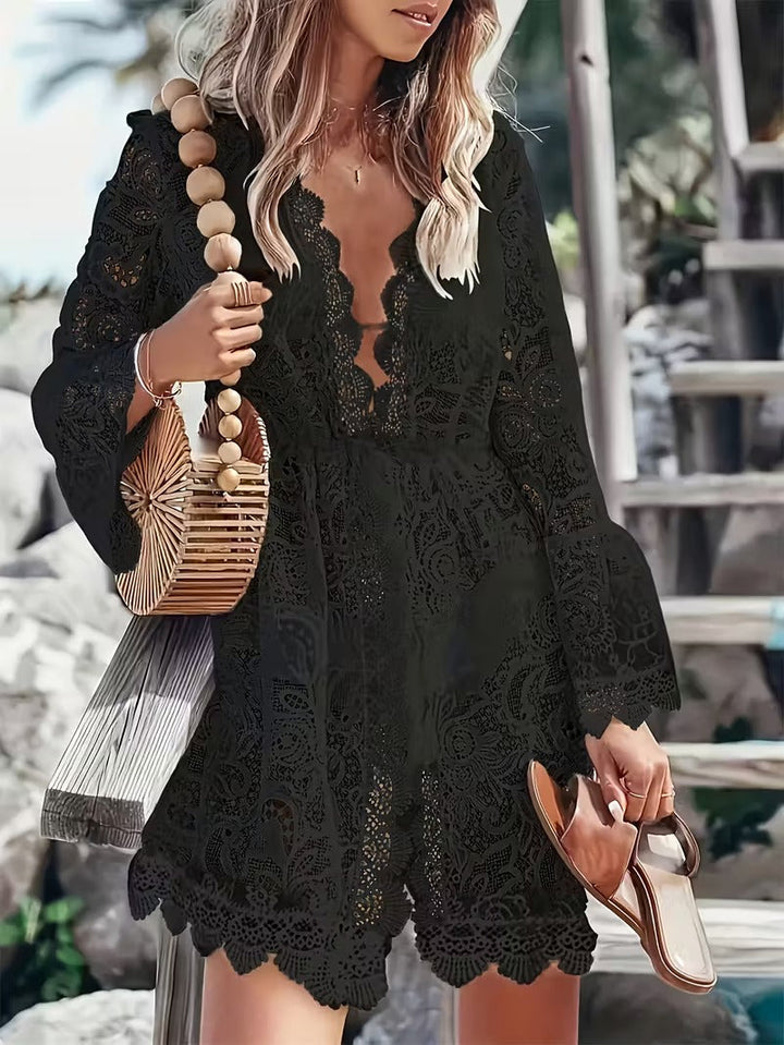 Raegan | Women's V-Neck Lace Mini Dress