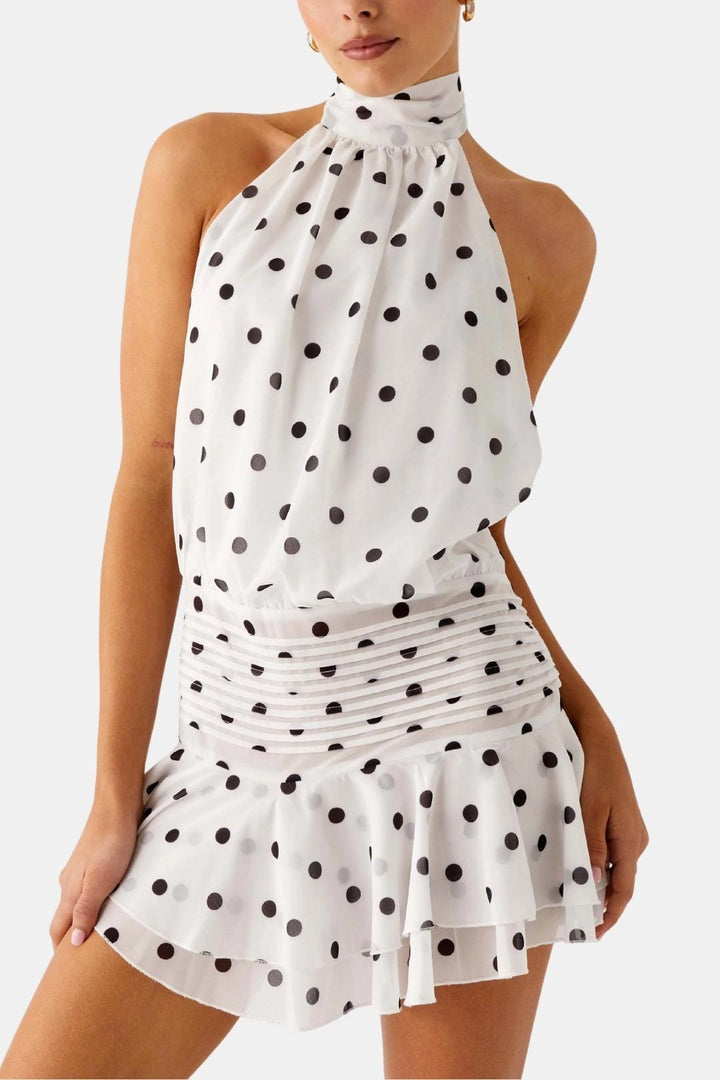 Reba | Women's Sleeveless Halter Mini Dress