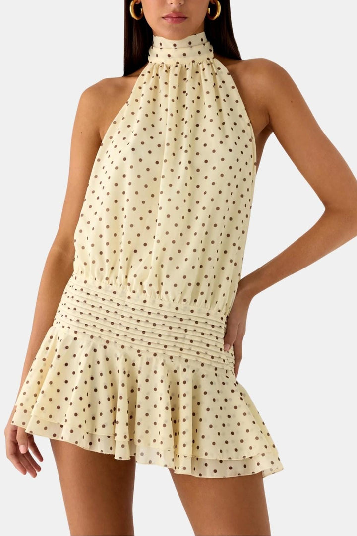 Reba | Women's Sleeveless Halter Mini Dress