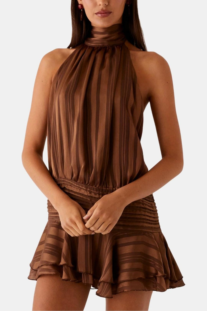 Reba | Women's Sleeveless Halter Mini Dress