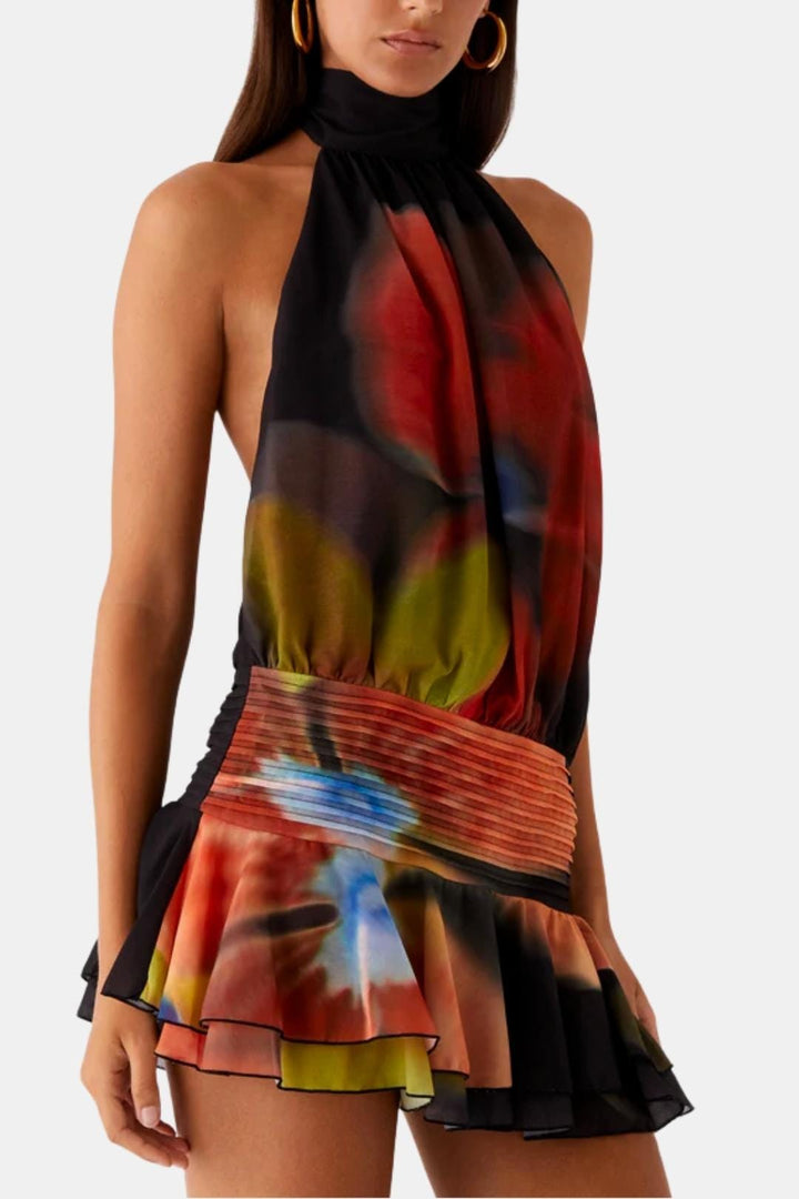Reba | Women's Sleeveless Halter Mini Dress