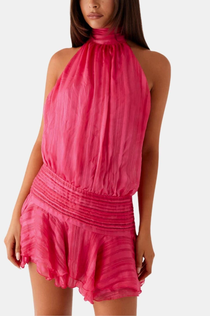 Reba | Women's Sleeveless Halter Mini Dress