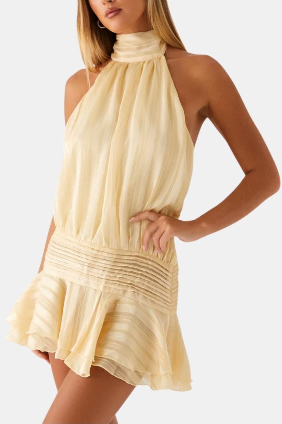 Reba | Women's Sleeveless Halter Mini Dress