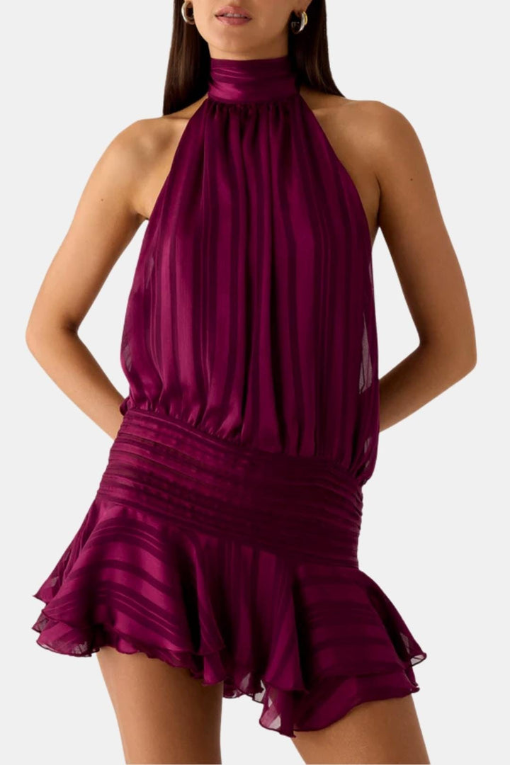 Reba | Women's Sleeveless Halter Mini Dress