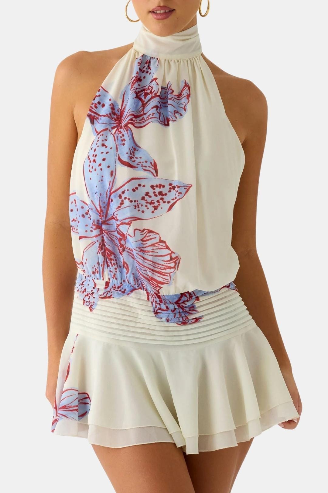 Reba | Women's Sleeveless Halter Mini Dress