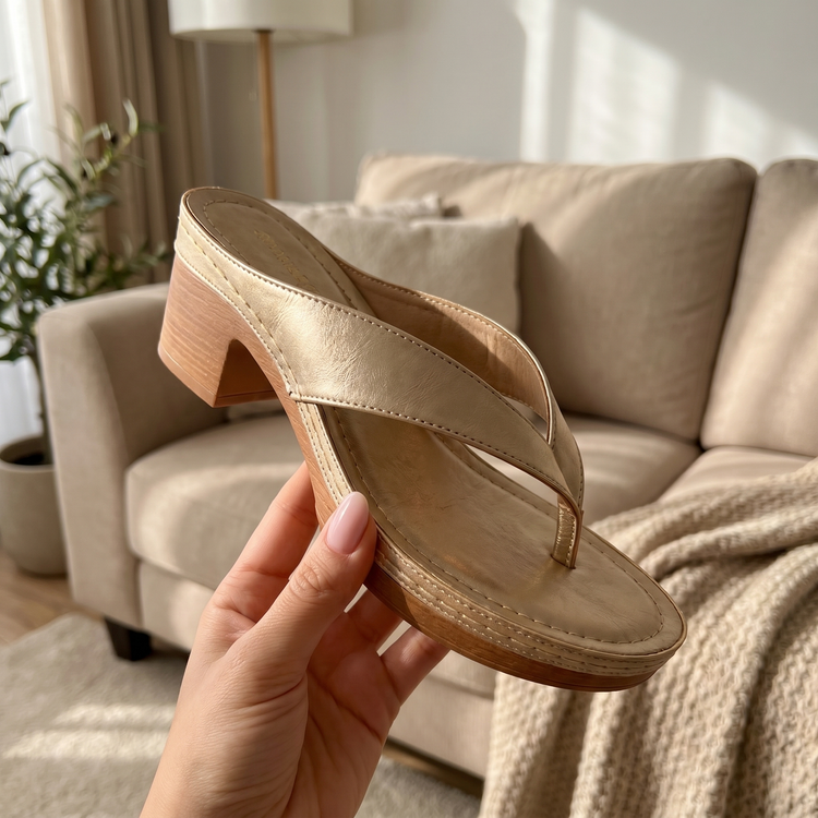 Customer review photo — Gloria wedge sandals in hand