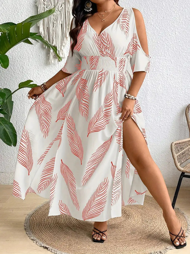 Rochelle | Women's V-Neck A-Line Midi Dress