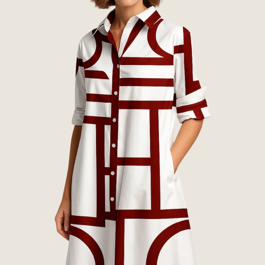 Rosie | Women's Button-Down A-Line Midi Dress