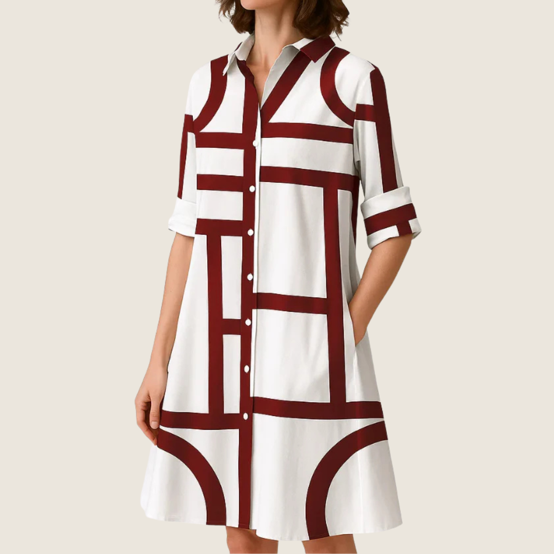 Rosie | Women's Button-Down A-Line Midi Dress