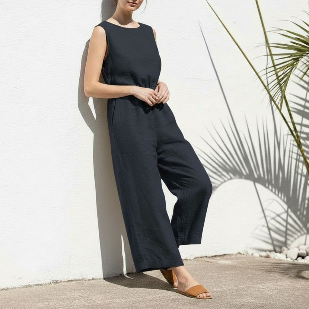 Sadie | Women's Sleeveless Casual Wide Leg Jumpsuit