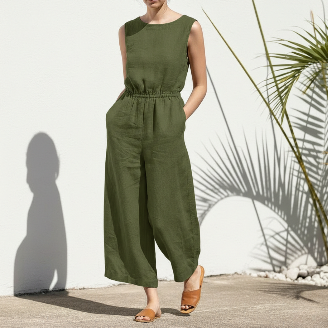 Sadie | Women's Sleeveless Casual Wide Leg Jumpsuit