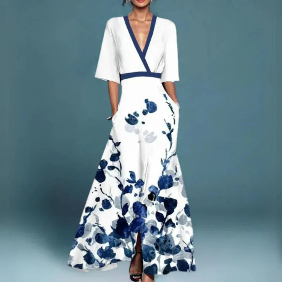 Savannah | Women's V-Neck Floral Maxi Dress