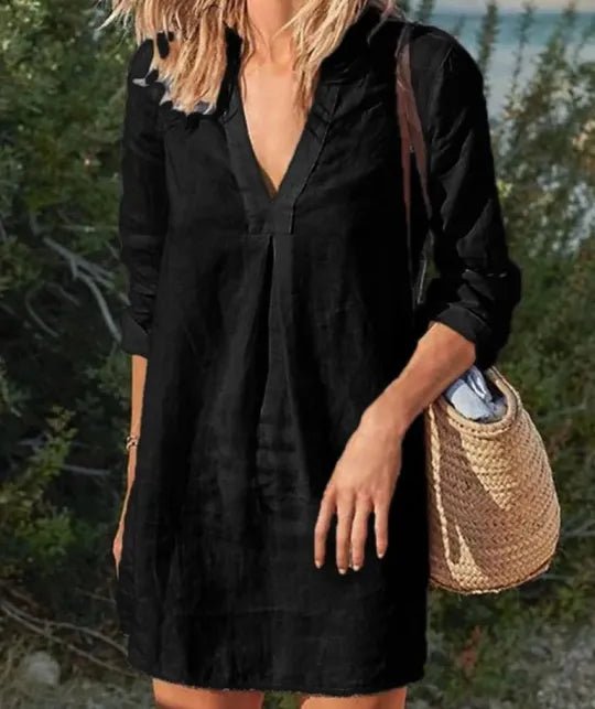 Shelby | Women's V-Neck Long Sleeve Mini Dress